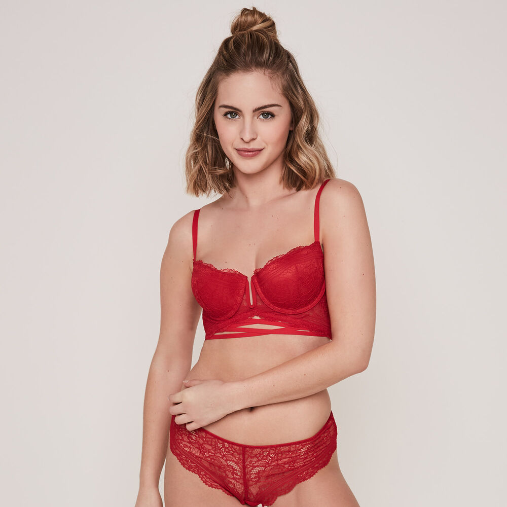 Braguita culotte con encaje everydayiz rojo.