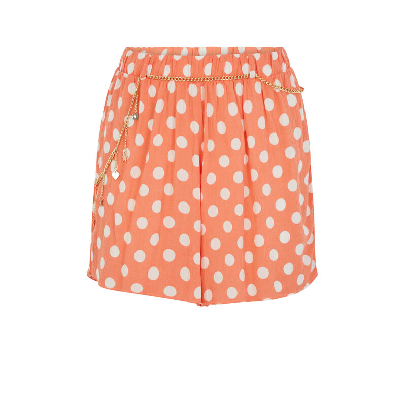 Short estampado de lunares - naranja Short estampado de lunares - naranja;