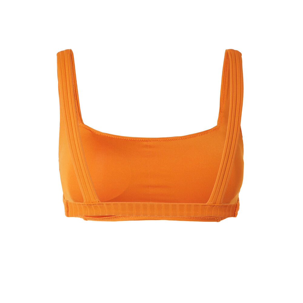 Parte de arriba de bikini sujetador con estampado hawaiano - naranja orange.