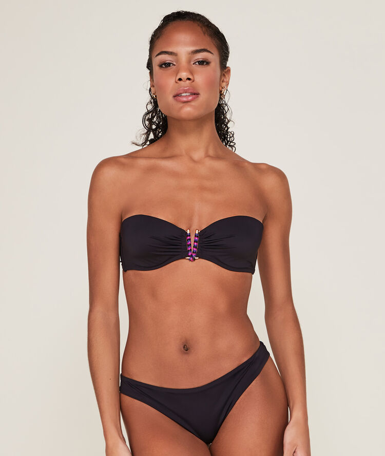 Parte de arriba de bañador bandeau pixpearliz negro.