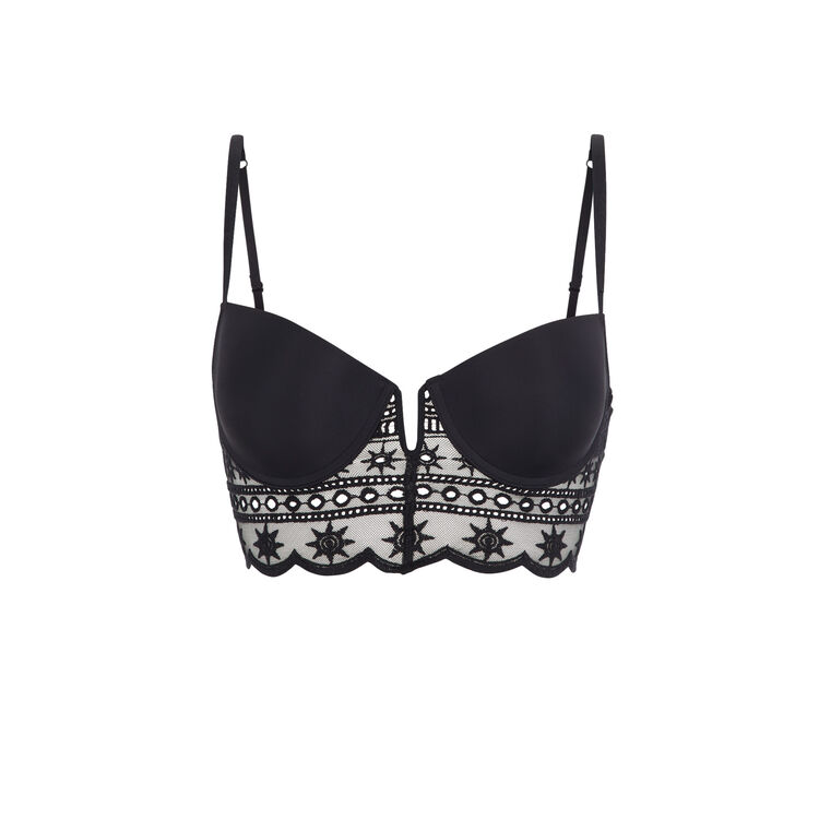 Sujetador corpiño push-up negro tocrobrodiz negro.