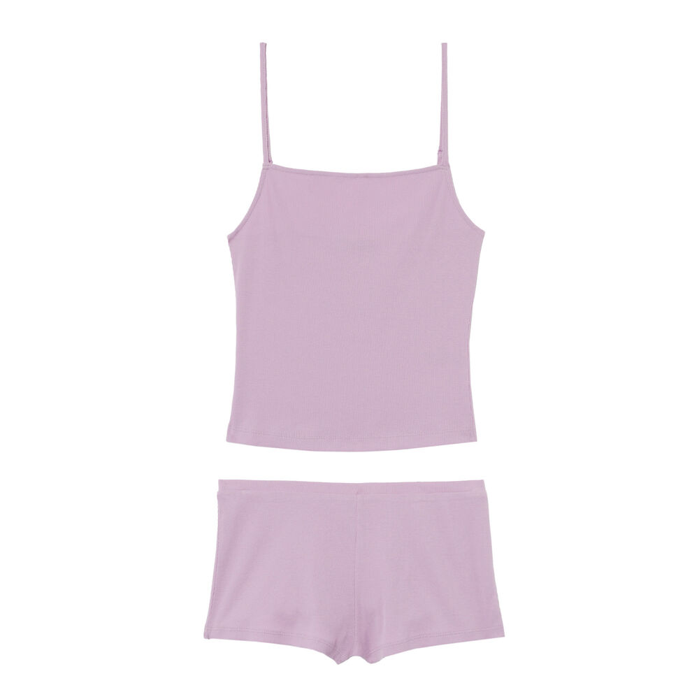 Juego de pijama liso - morado violeta.