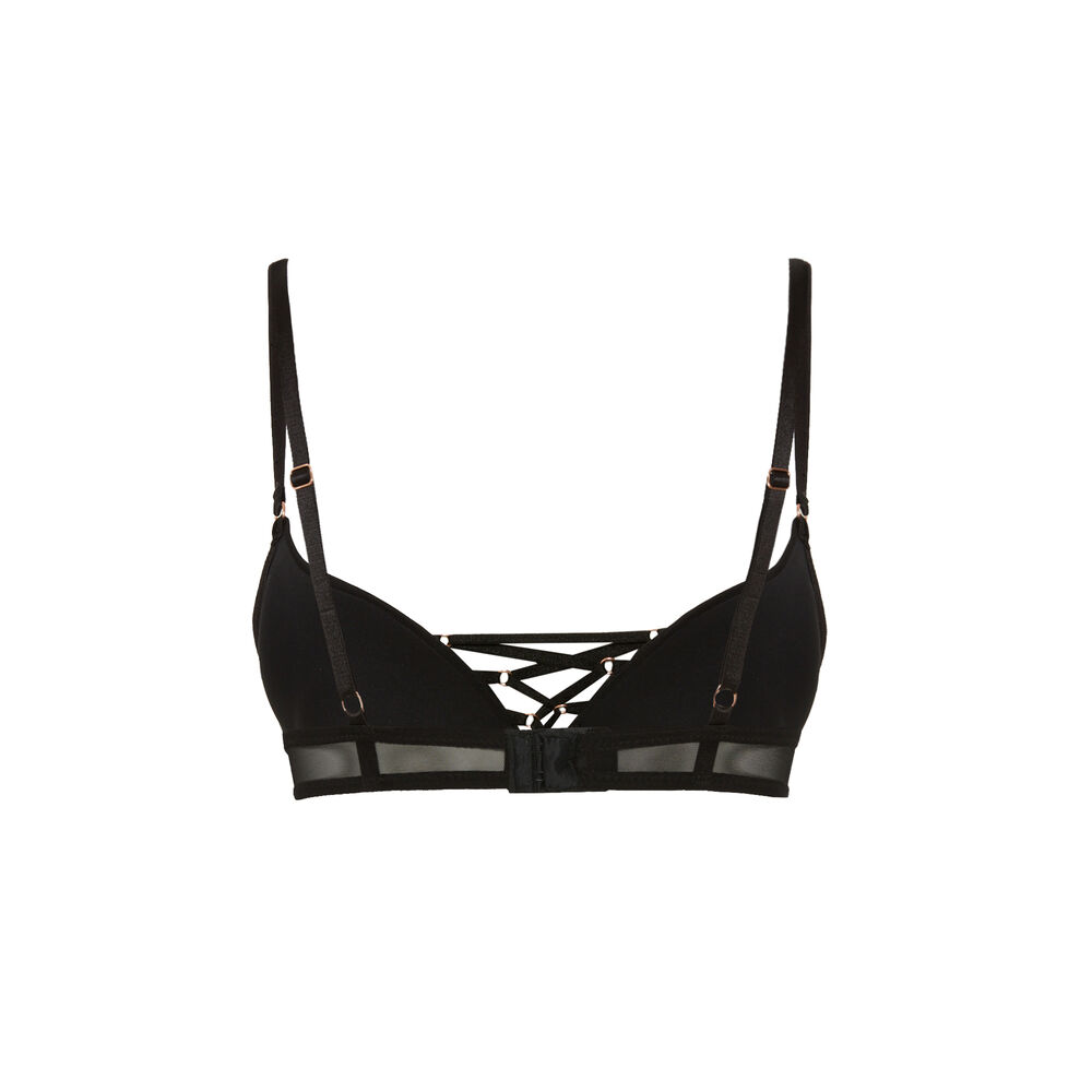 Sujetador ultra push-up de encaje con cintas - negro negro.