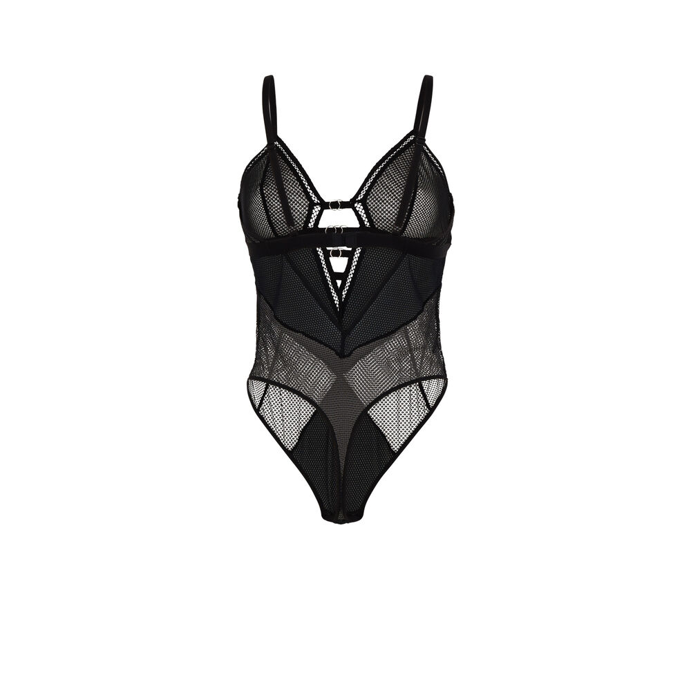 Body de rejilla sin aros - negro negro.