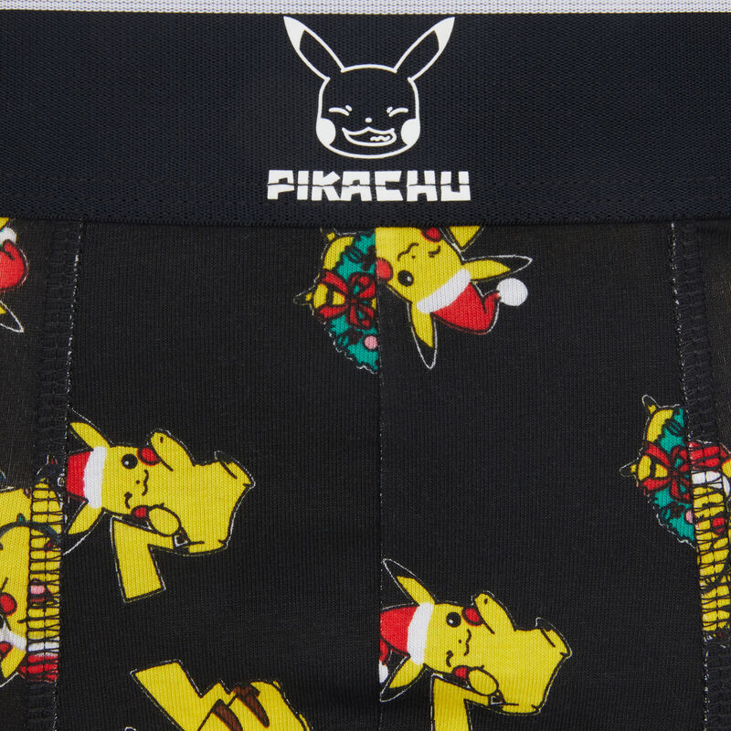 Bóxer negro de algodón con estampado pikachu pokenoeliz negro.