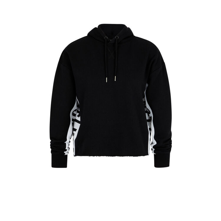 Sudadera con capucha y bandas laterales hellovibiz negro.