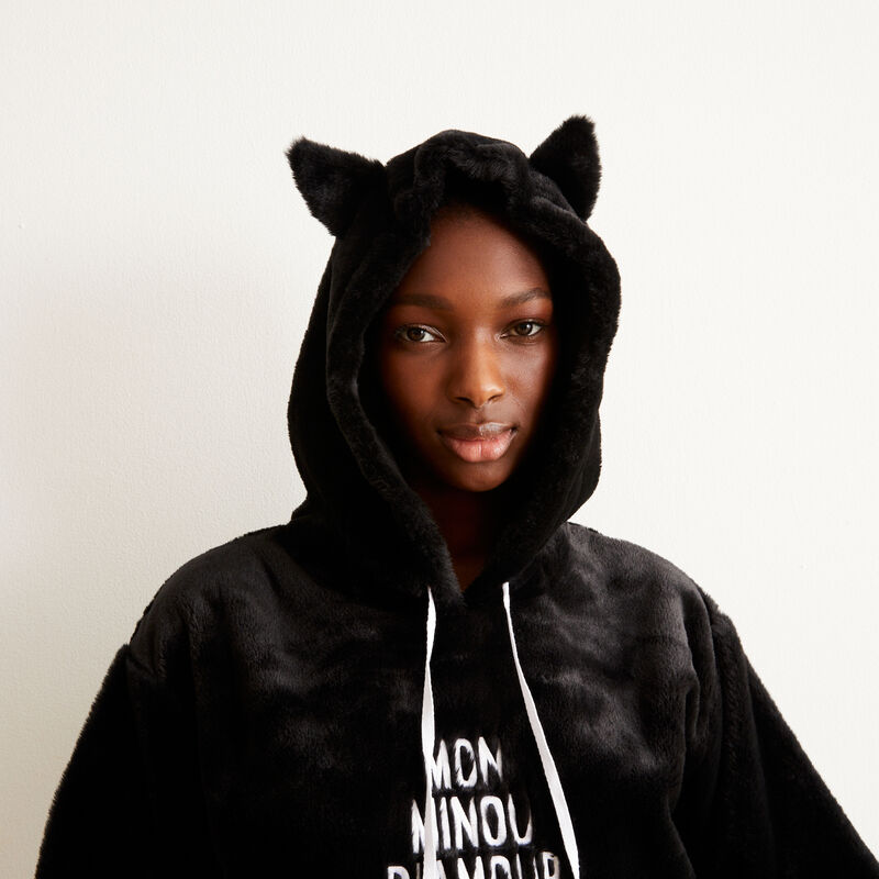 sudadera polar con mensaje mi gatito amoroso - negro sudadera polar con mensaje mi gatito amoroso - negro;