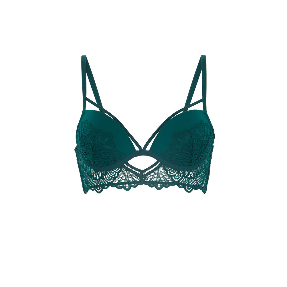 Sujetador push-up cintas cruzadas - verde verde.