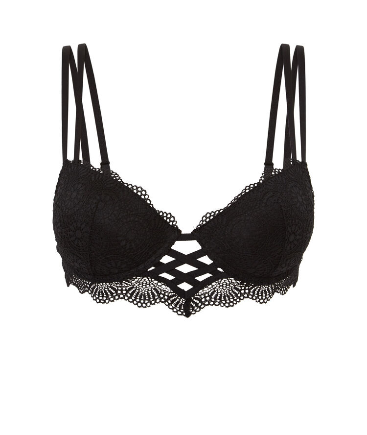 Sujetador bustier push-up negro totoiz noir.