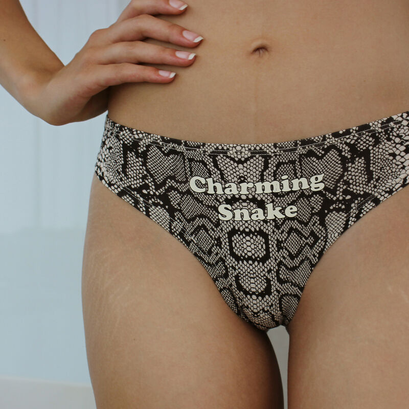 Braguita brasileña con estampado de serpiente - negra Braguita brasileña con estampado de serpiente - negra;