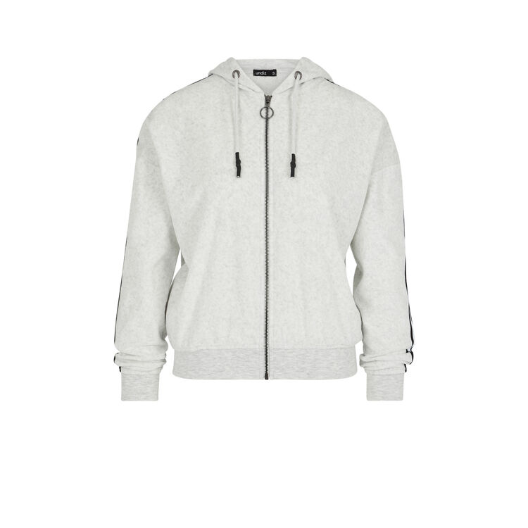 Sudadera tipo terciopelo helloiz gris claro.