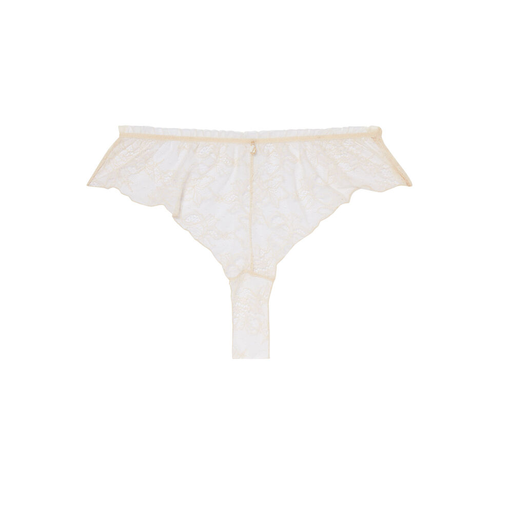 Braguita culotte de talle alto de encaje fino - crudo crudo.