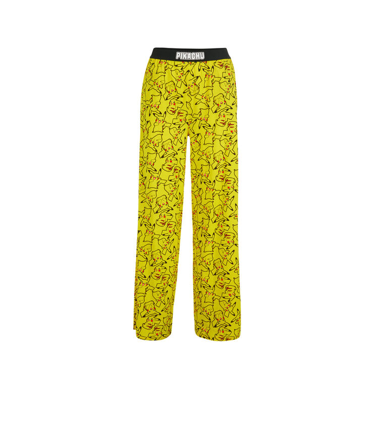 Pantalón de punto con estampado pikachu pikaballiz amarillo.