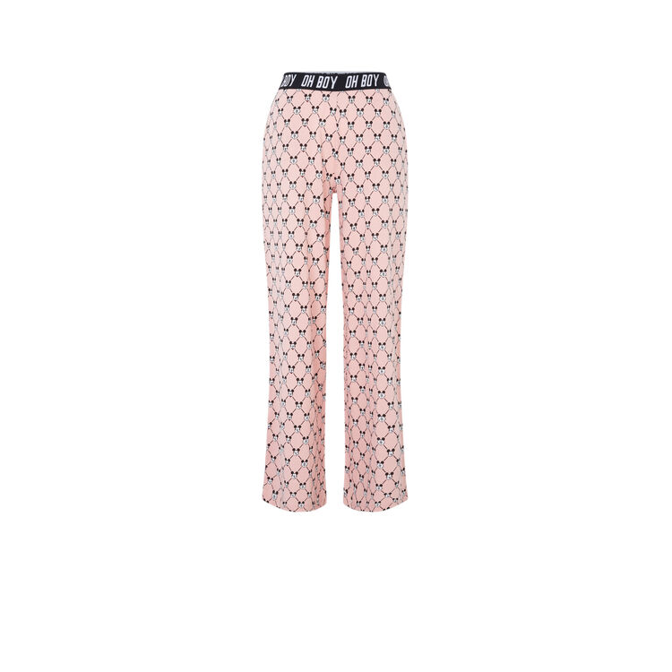 Pantalón amplio con logo mickey versaqueeniz rosa.