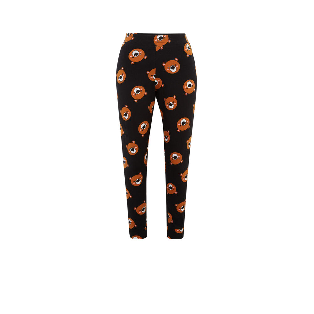 Leggings con ositos con mensaje mono - negro negro.