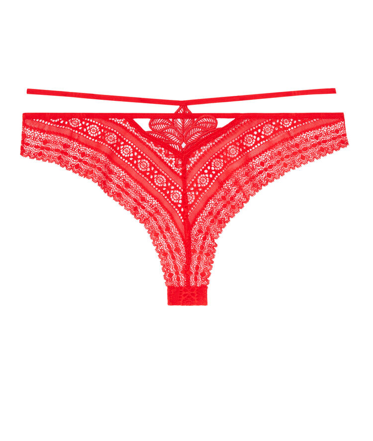 Braguita brasileña de encaje con detalle de cintas - rojo rojo.