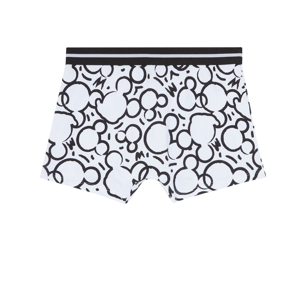 Bóxer con estampado de cabezas de mickey - negro blanco.