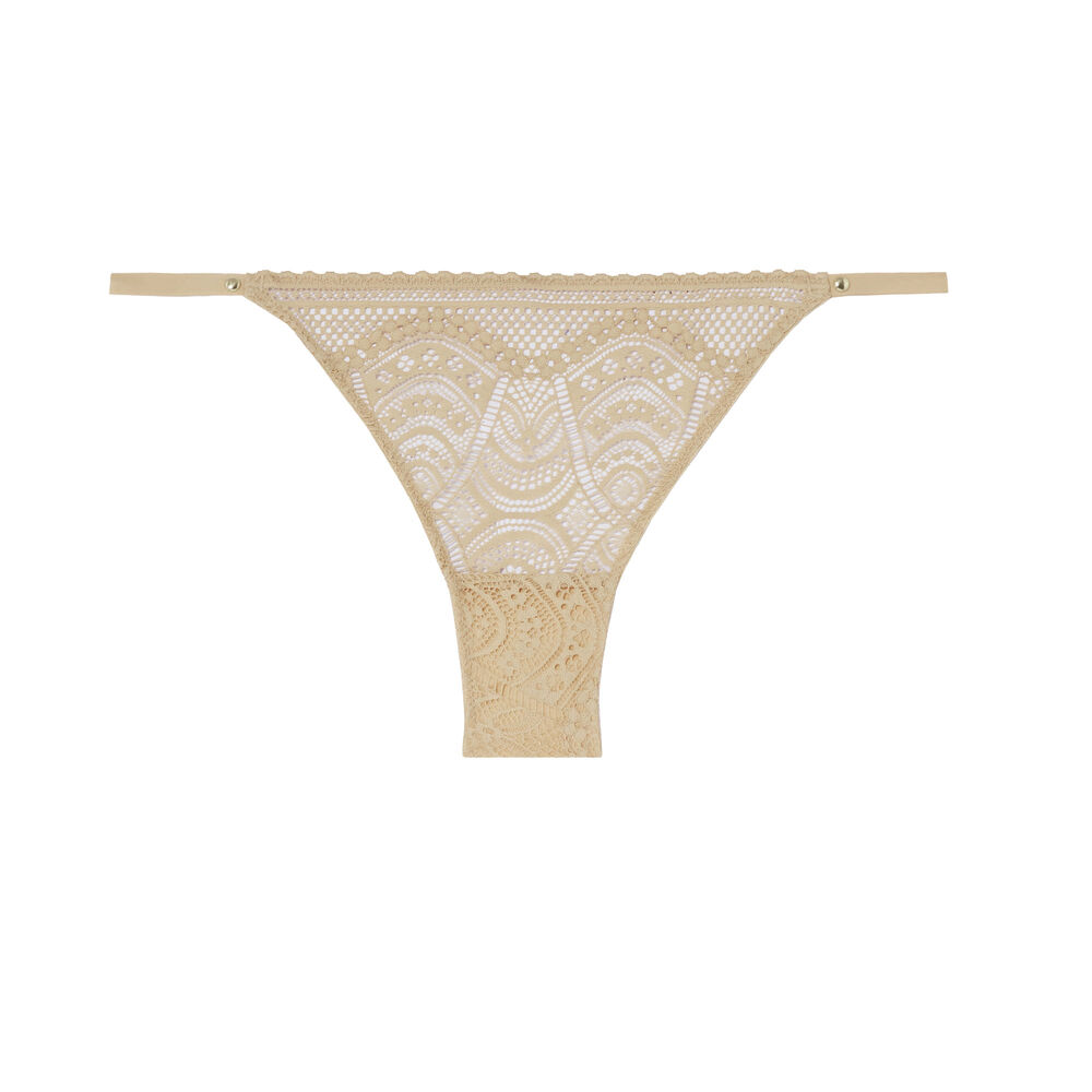 Braguita brasileña de encaje fino - beige beige.