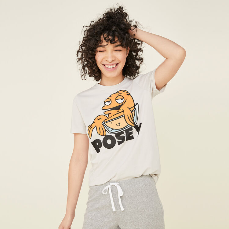 Camiseta gris claro poseyiz blue.