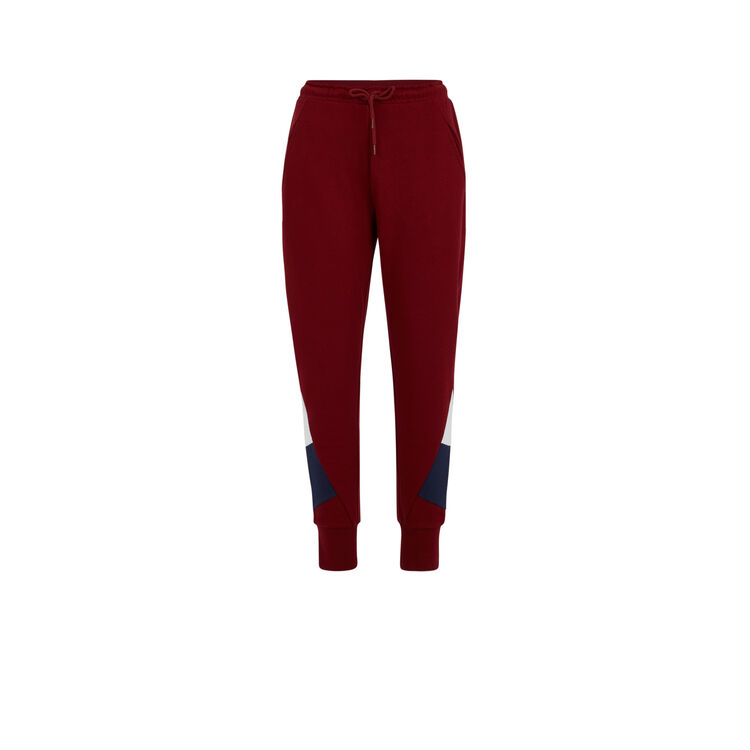 Pantalón de chándal de felpa californiz burdeos.