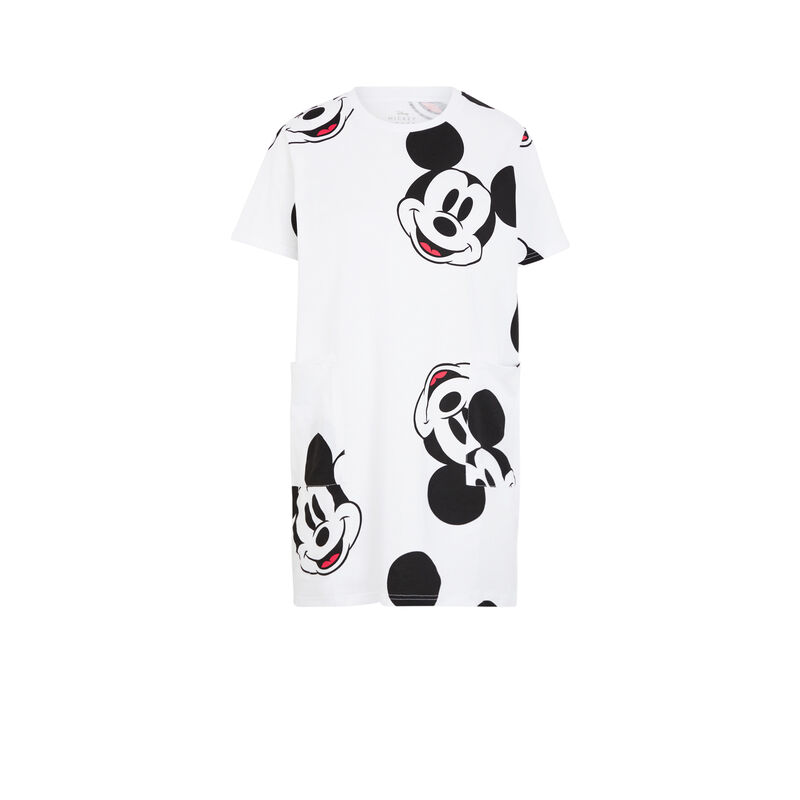 Camiseta larga con bolsillos Mickey - blanca Camiseta larga con bolsillos Mickey - blanca;