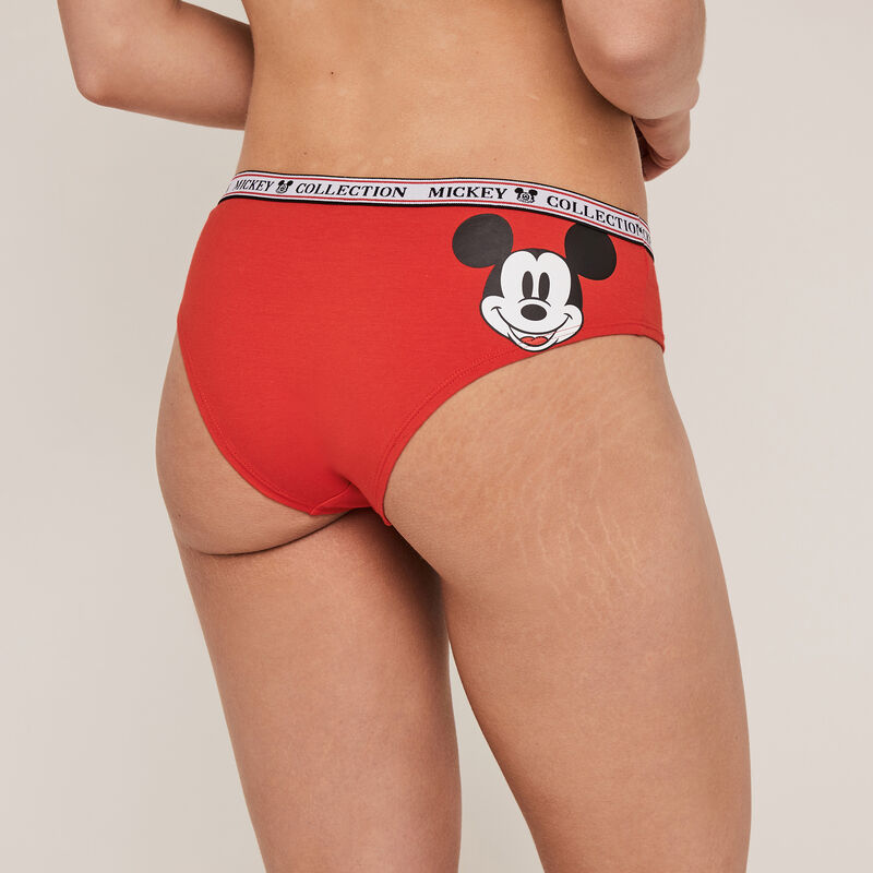 Braguita culotte de algodón con estampado de Mickey - roja Braguita culotte de algodón con estampado de Mickey - roja ;