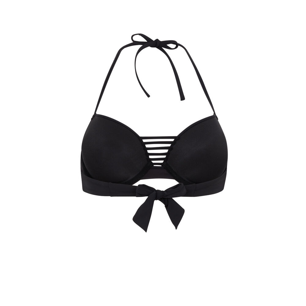 Parte de arriba de bikini push-up - negro negro.