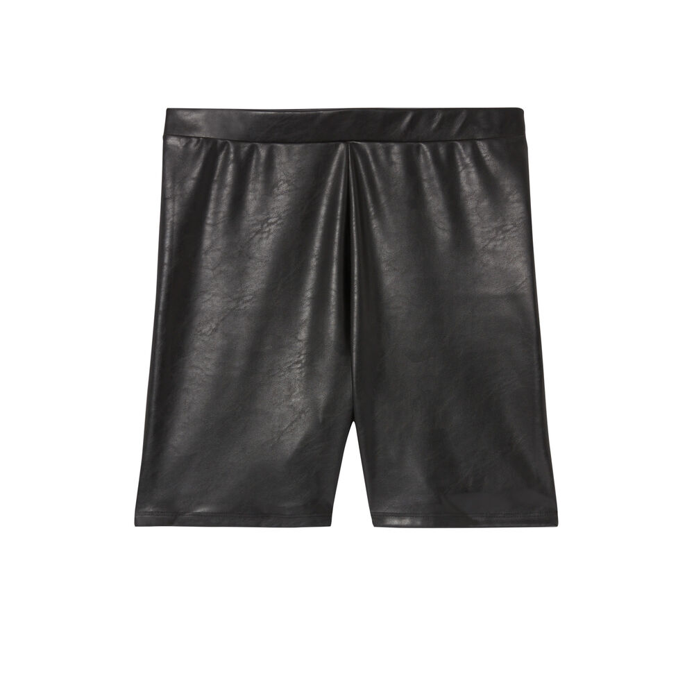 Pantalón ciclista efecto piel - negro negro.
