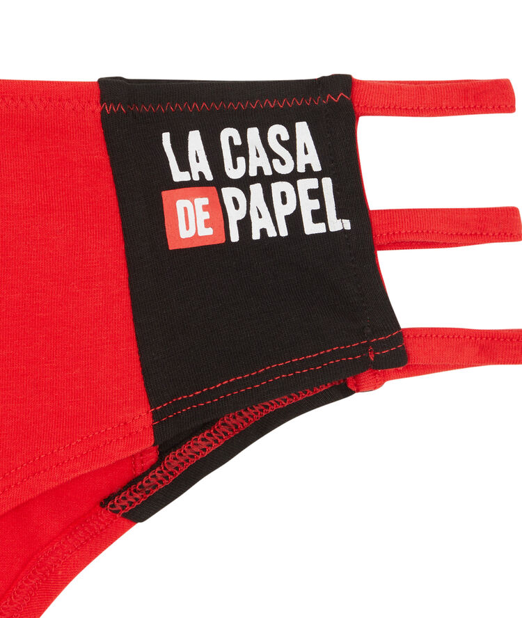 Braguita culotte de algodón casa de papel - roja rojo.