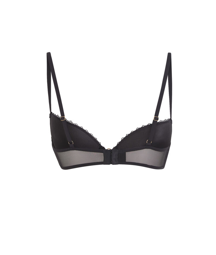 Sujetador push-up de encaje triasiz negro.