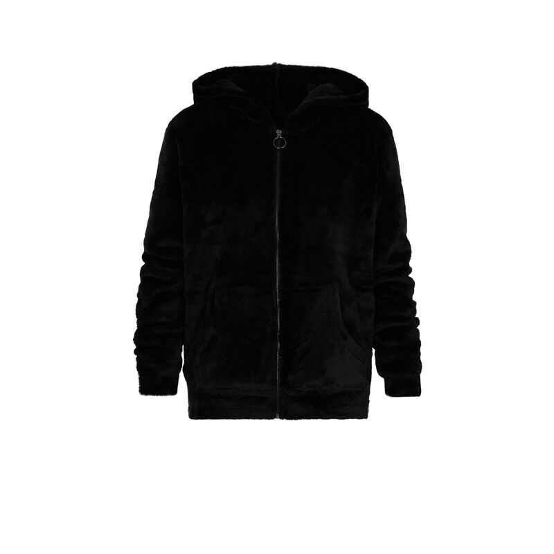 sudadera de polar con cremallera - negra sudadera de polar con cremallera - negra ;