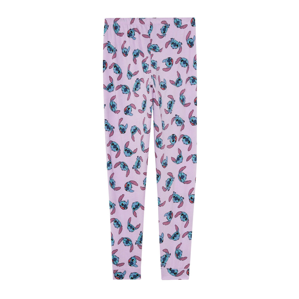Pantalón con estampado de stitch - morado morado.
