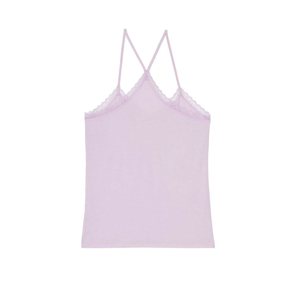Top de punto con tirantes finos - morado morado.