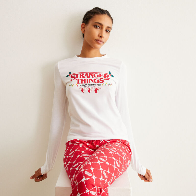 juego de pijama de manga larga Stranger Things - blanco juego de pijama de manga larga Stranger Things - blanco;