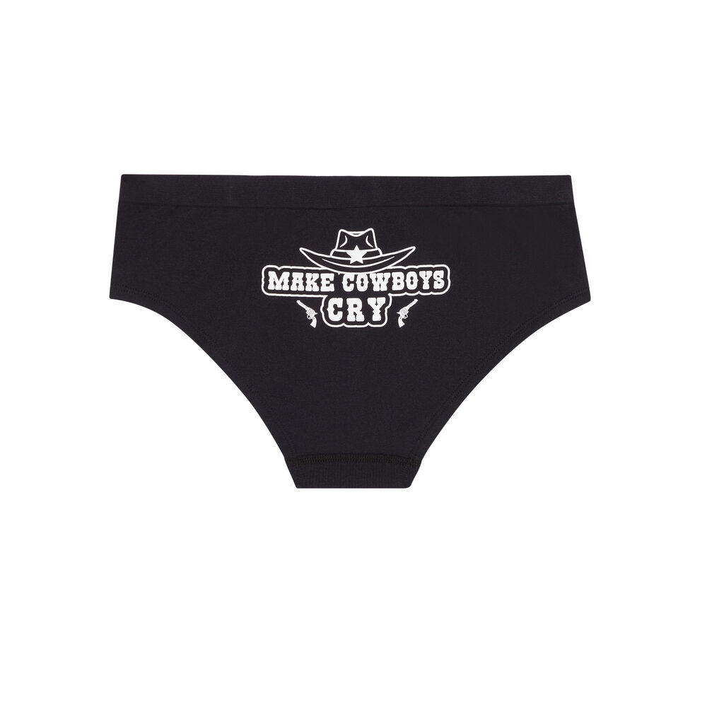 Braguita culotte make cowboys cry - negra negro.