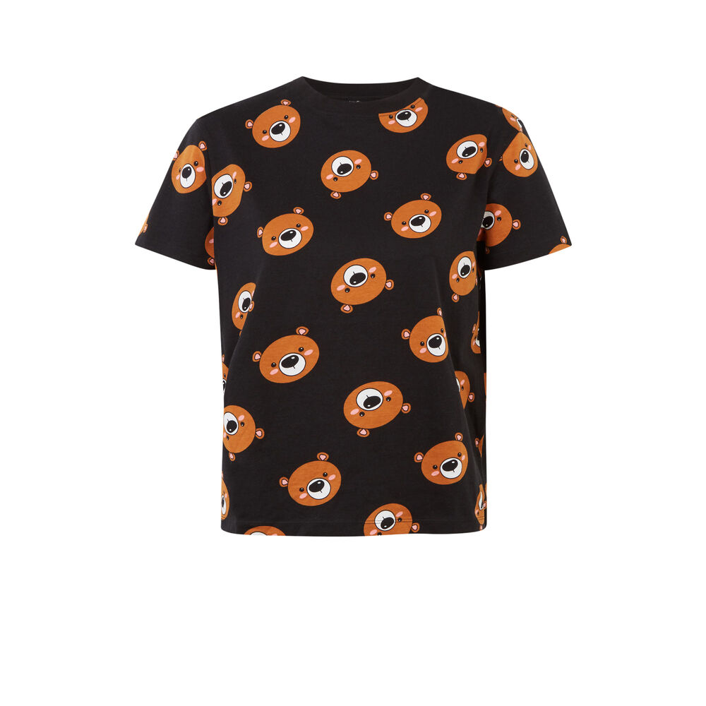 Camiseta con motivos de ositos - negra negro.
