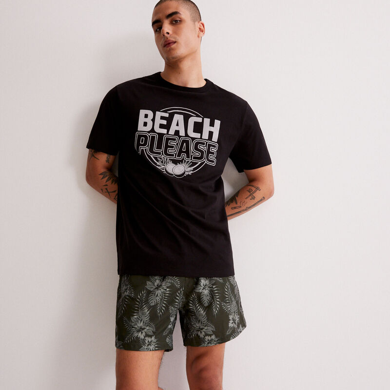 camiseta beach please - negra camiseta beach please - negra;