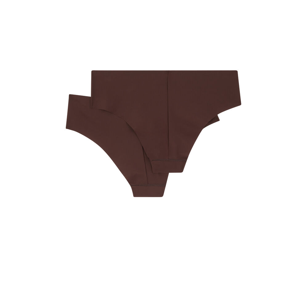 Braguita culotte de microfibra sin costuras - marrón marrón.