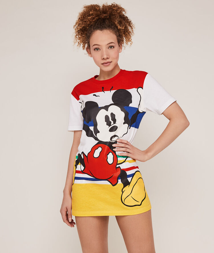 T&uacute;nica con estampado de mickey - cruda crudo.