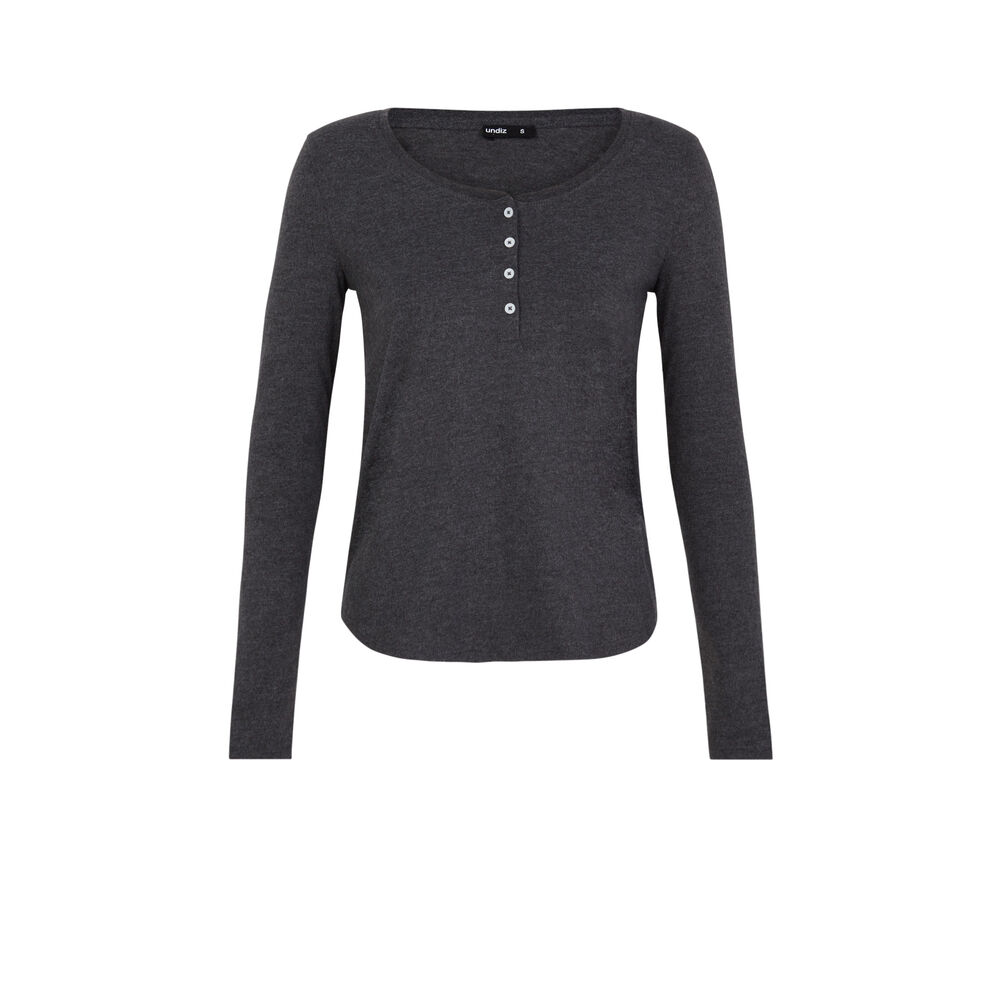 Top liso de manga larga - gris grey.