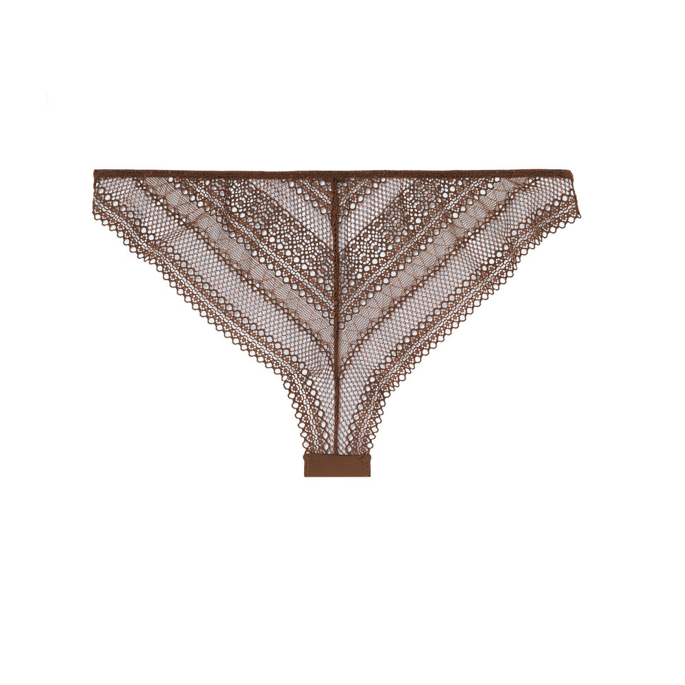 Tanga con joya de concha - marrón marrón.