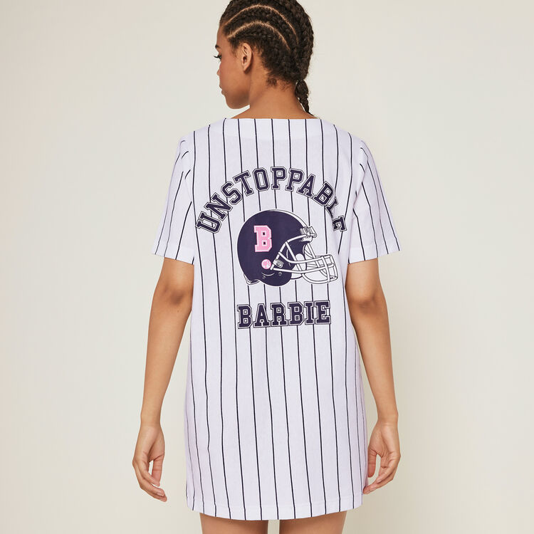 Túnica con botones de licencia de barbie pinkplastiz blanco.