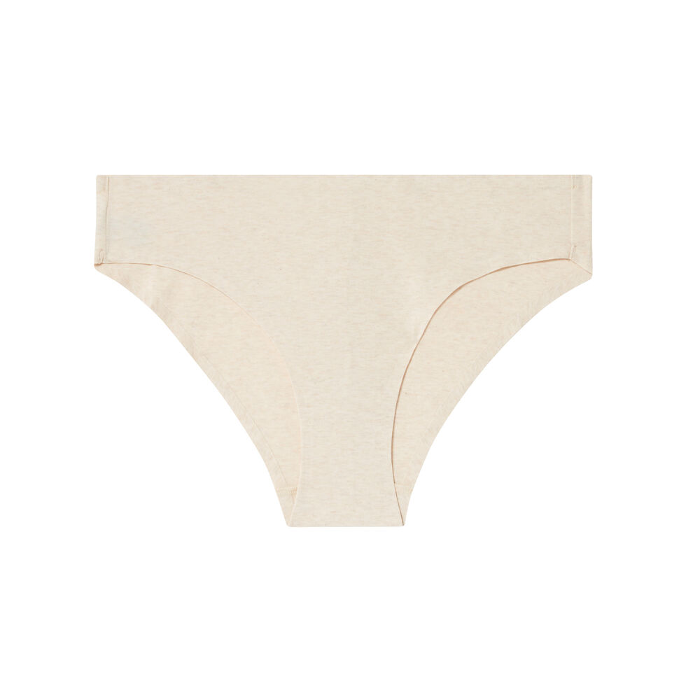 Cheeky bikini de algodón liso - nude beige.