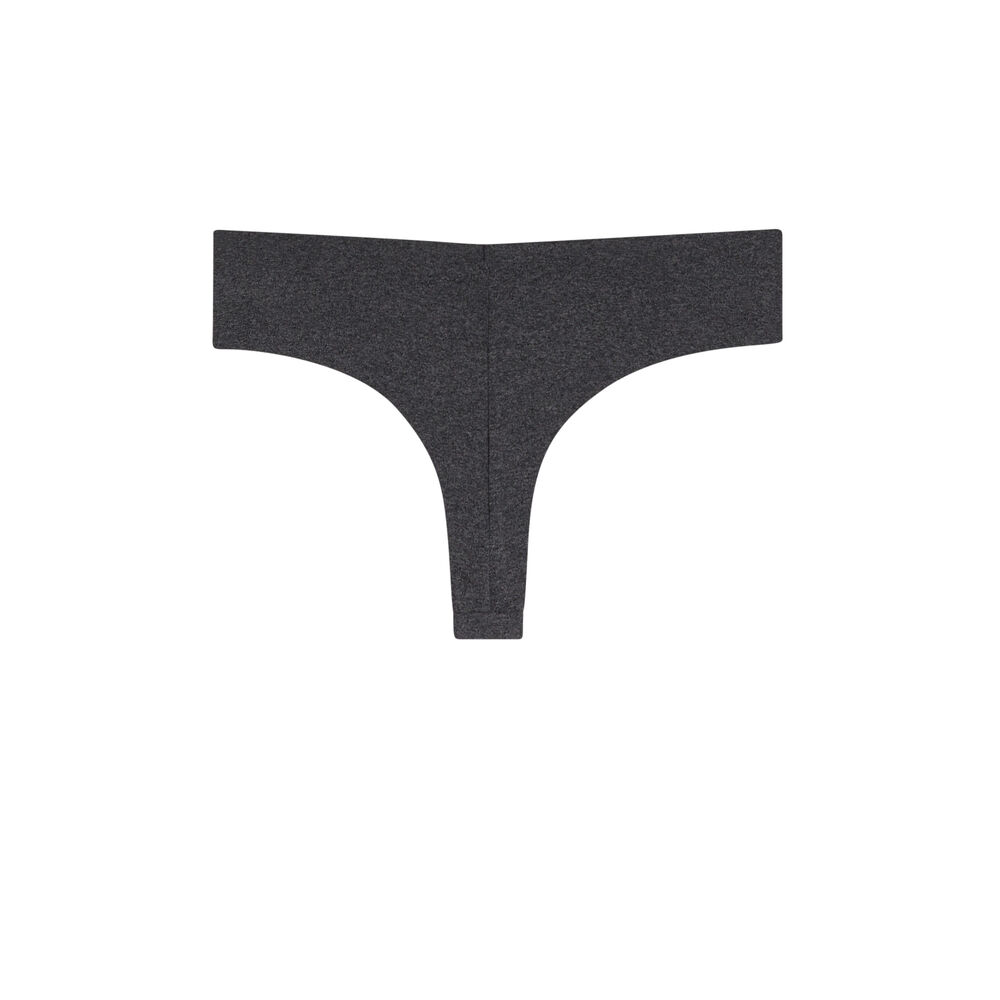 Tanga de microfibra liso clinmicriz gris.