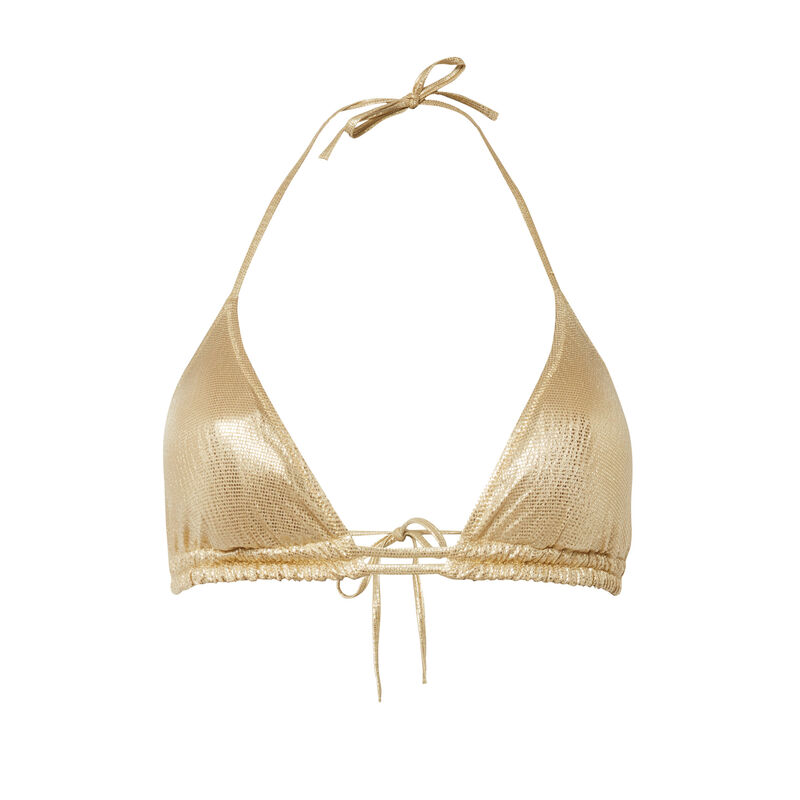 parte de arriba de bikini brillante - dorado parte de arriba de bikini brillante - dorado ;