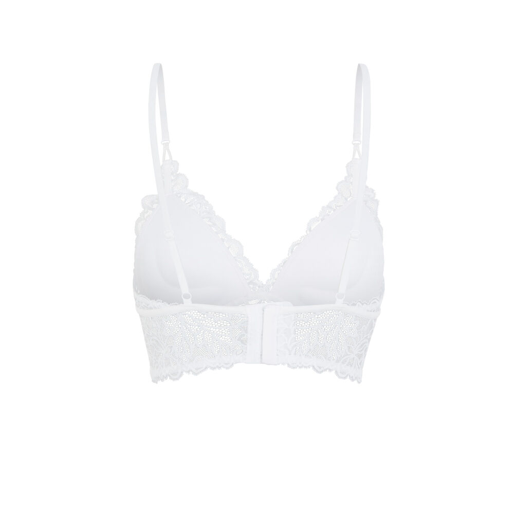 Sujetador triángulo push-up de encaje - blanco blanco.