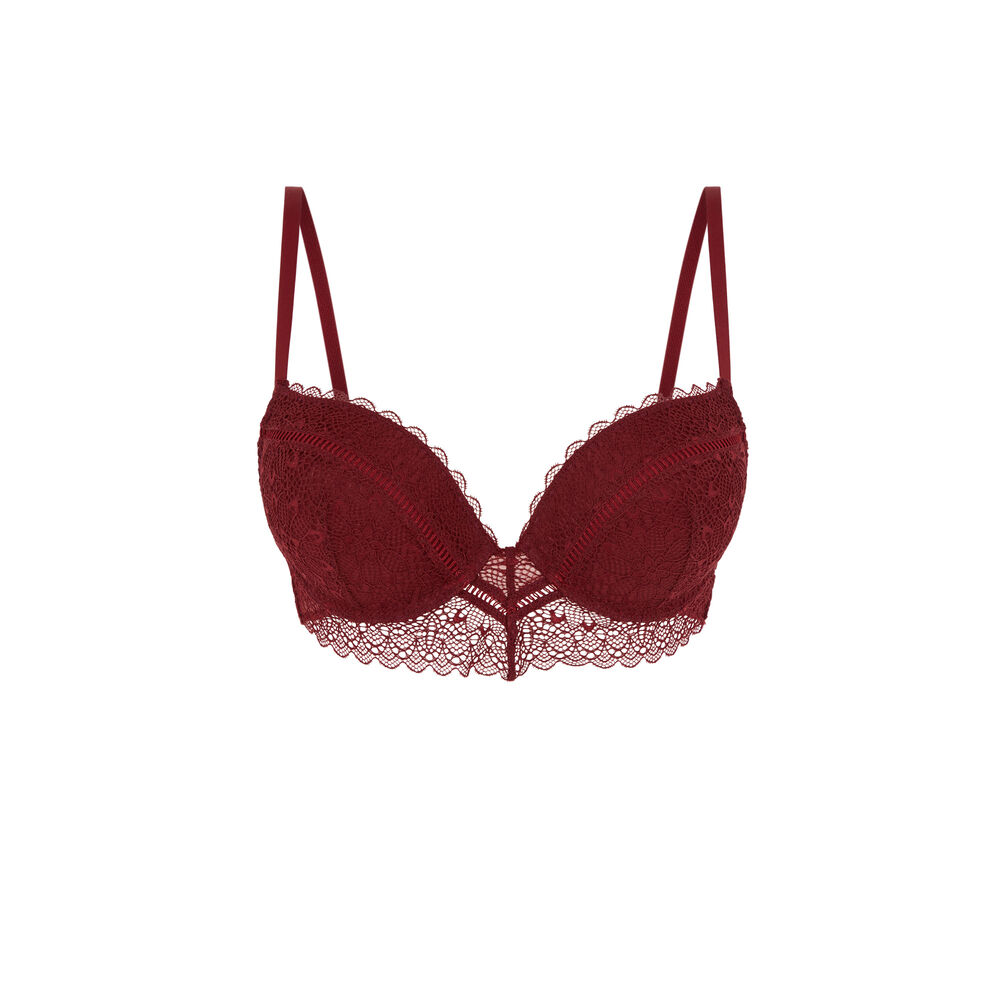 Sujetador ultra push-up de encaje - rojo rojo.