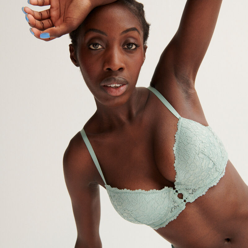 sujetador push-up de encaje con flores - lila sujetador push-up de encaje con flores - lila;