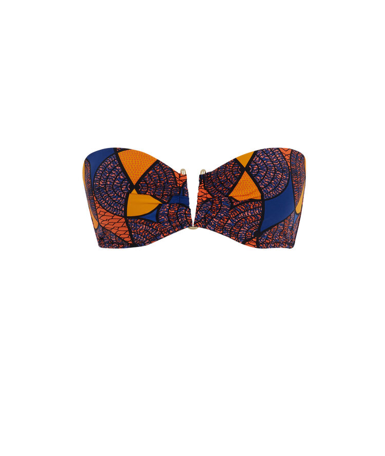 Parte de arriba de bikini bandeau azul afroiz bleu électrique.