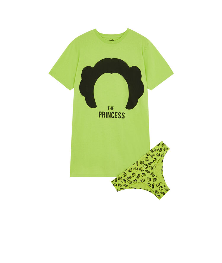 Set de túnica + braguita culotte estampado princesa leia leiz verde limón.